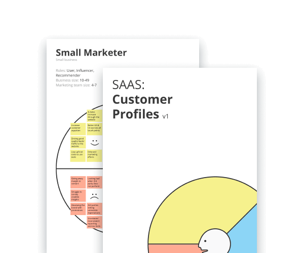 Two pages from the customer profile document produced for the SAAS customer research project